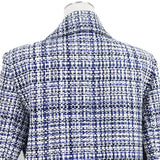 Chanel, Blue/White, Size 38, Women's Tweed Jacket, Acrylic/Cotton/Polyamide, 38, Blue/White