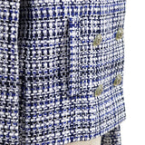 Chanel, Blue/White, Size 38, Women's Tweed Jacket, Acrylic/Cotton/Polyamide, 38, Blue/White