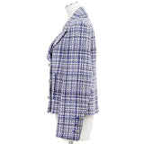 Chanel, Blue/White, Size 38, Women's Tweed Jacket, Acrylic/Cotton/Polyamide, 38, Blue/White