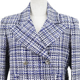 Chanel, Blue/White, Size 38, Women's Tweed Jacket, Acrylic/Cotton/Polyamide, 38, Blue/White