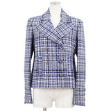 Chanel, Blue/White, Size 38, Women's Tweed Jacket, Acrylic/Cotton/Polyamide, 38, Blue/White