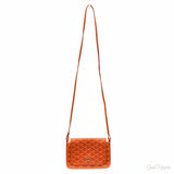 GOYARD Plume Pouch Wallet Shoulder Bag, PVC Leather, Orange - Pre-owned