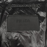 Prada, Black, Size L, Men's Logo Print Hooded Down Jacket, Nylon, L, Black