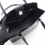 HERMES Lin Tote Bag, Calfskin (Cowhide), Box Calf, □C stamp (manufactured in 1999), Women's, Black - Pre-owned
