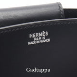 HERMES Lin Tote Bag, Calfskin (Cowhide), Box Calf, □C stamp (manufactured in 1999), Women's, Black - Pre-owned