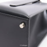 HERMES Lin Tote Bag, Calfskin (Cowhide), Box Calf, □C stamp (manufactured in 1999), Women's, Black - Pre-owned
