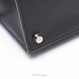HERMES Lin Tote Bag, Calfskin (Cowhide), Box Calf, □C stamp (manufactured in 1999), Women's, Black - Pre-owned