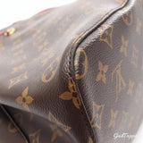 Louis Vuitton NeoNoe Shoulder Bag, PVC Coated Canvas Leather, Monogram Coquelicot, Women's, Brown/Red, M44021 Used - Pre-Owned
