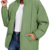 Neineiwu Women's Oversized Short Puffer Jacket, Polyester, Sizes XS/S/M/L/XL