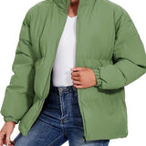 Neineiwu Women's Oversized Short Puffer Jacket, Polyester, Sizes XS/S/M/L/XL
