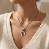 Chrome Hearts, Standard, Chrome Hearts Jewelry Goth Punk Cross Pendant Necklace, Stainless Steel / Zinc, 16-inch + 2-inch Chain