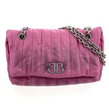 BALENCIAGA MONACO S Chain Shoulder Bag Leather Pink Women's - Pre-owned