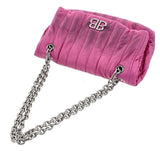 BALENCIAGA MONACO S Chain Shoulder Bag Leather Pink Women's - Pre-owned