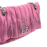 BALENCIAGA MONACO S Chain Shoulder Bag Leather Pink Women's - Pre-owned