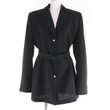 Prada, Black, Size 40, Women's Belted Jacket, Wool/Mohair, 40, Black