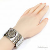 Gucci Toile Collection Wristwatch, Stainless Steel, Quartz, Model 112, Polished, Ladies