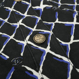 Chanel, Black/Purple, Size 44, Coco Beach Short-Sleeve Denim Jacket, Cotton, 44, Black/Purple