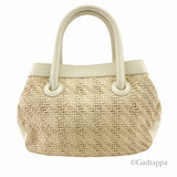 Vintage Furla Handbag Ivory x Gold Women's