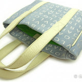 Vintage BVLGARI Logomania Handbag, Blue x Ivory, Women's