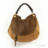 Vintage Miu Miu Handbag Logo Beige Brown Gold Women's