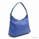 Goyard Boheme Hobo Bag PM Tote Bag Herringbone Logo Pouch Blue A Rank go13282gh - Vintage