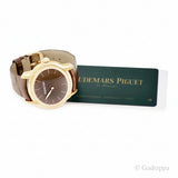 Vintage Audemars Piguet Millenary Frosted Gold Philosophique 77266OR.GG.A823CR.01 K18PG Women's Automatic Watch, Brown