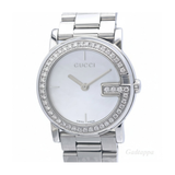 GUCCI G-Round Bezel Diamond YA101510 101L Women's Watch Stainless Steel