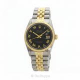 Vintage Rolex Datejust 16013 Pyramid Roman Steel & Gold Men’s Watch