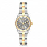 Vintge Rolex Oyster Perpetual 76183 Gold Steel Silver Dial Men’s Watch