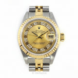 Vintage Rolex Datejust 79173MR Champagne Dial Diamond Two-Tone Gold Watch