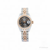 Vintage Rolex Datejust 179171 Black Dial Everose Gold Stainless Steel Watch