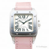 Cartier Santos 100 MM W20126X8 Silver Dial Women's Watch - Pre-owned