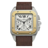 Cartier Santos 100 Chronograph XL W20091X7 Silver Men's Watch - Pre-owned