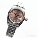 Vintage Rolex Datejust 179174G Pink Dial 10P Diamond Ladies Watch