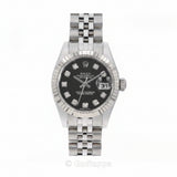 Vintage Rolex Datejust 179174G Black Dial G-Serial 10P Diamond Ladies Watch