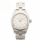 Vintage Rolex Oyster Perpetual 76080 Silver Dial Stainless Steel Ladies Watch