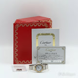 Cartier Quartz Santos Octagon YG x SS White Dial Ladies Watch - Pre-owned