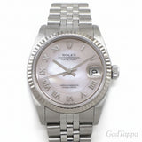Rolex Datejust 78274NR Y Serial 2002 Roman Index Pink Mother-of-Pearl Dial Fluted Bezel Jubilee Bracelet K18WG SS Automatic Used