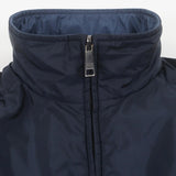 Prada, Navy, Size 46, Men's Logo Patch Reversible Padded Zip-Up Jacket, Polyamide, 46, Navy