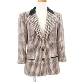 Chanel, Black/Pink, Size 36, 02P Houndstooth Tweed Jacket, Cotton, 36, Black/Pink