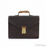 Louis Vuitton Business Bag Monogram Serviette Conseiller Brown Beige Women's Used M53331 - Vintage