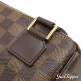 Louis Vuitton-axelväska Pochette Bosfore i Damier-canvas, Damier Ebene, guldfärgade detaljer, brun, N51111 MI2058