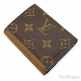 Louis Vuitton dreifach gefaltetes Portemonnaie LOUIS VUITTON Portefeuille Zoe Monogram Canvas Monogram Giant Reverse, goldfarbene Hardware, kompakt, M80725