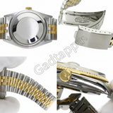Vintage Rolex Datejust 16013 Pyramid Roman Steel & Gold Men’s Watch