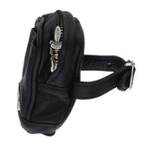 Chrome Hearts, Black/Silver, BAG WRISTHIM BACKPACK Leather Pouch Bracelet, Leather/Sterling Silver, Black/Silver