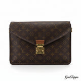 Louis Vuitton Business Bag Monogram Serviette Conseiller Brown Beige Women's Used M53331 - Vintage