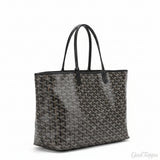 GOYARD Saint Louis PM Tote Bag Black PVC Leather Women's - Pre-owned