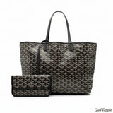 Goyard Saint Louis PM Tote Bag Black Brown PVC Leather Women's - Pre-owned