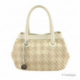 Vintage Furla Handbag Ivory x Gold Women's