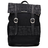 Chrome Hearts, Black/Silver, MOTO BACKPACK CROSS Cemetery Cross Patch Leather Backpack, Leather, Black/Silver